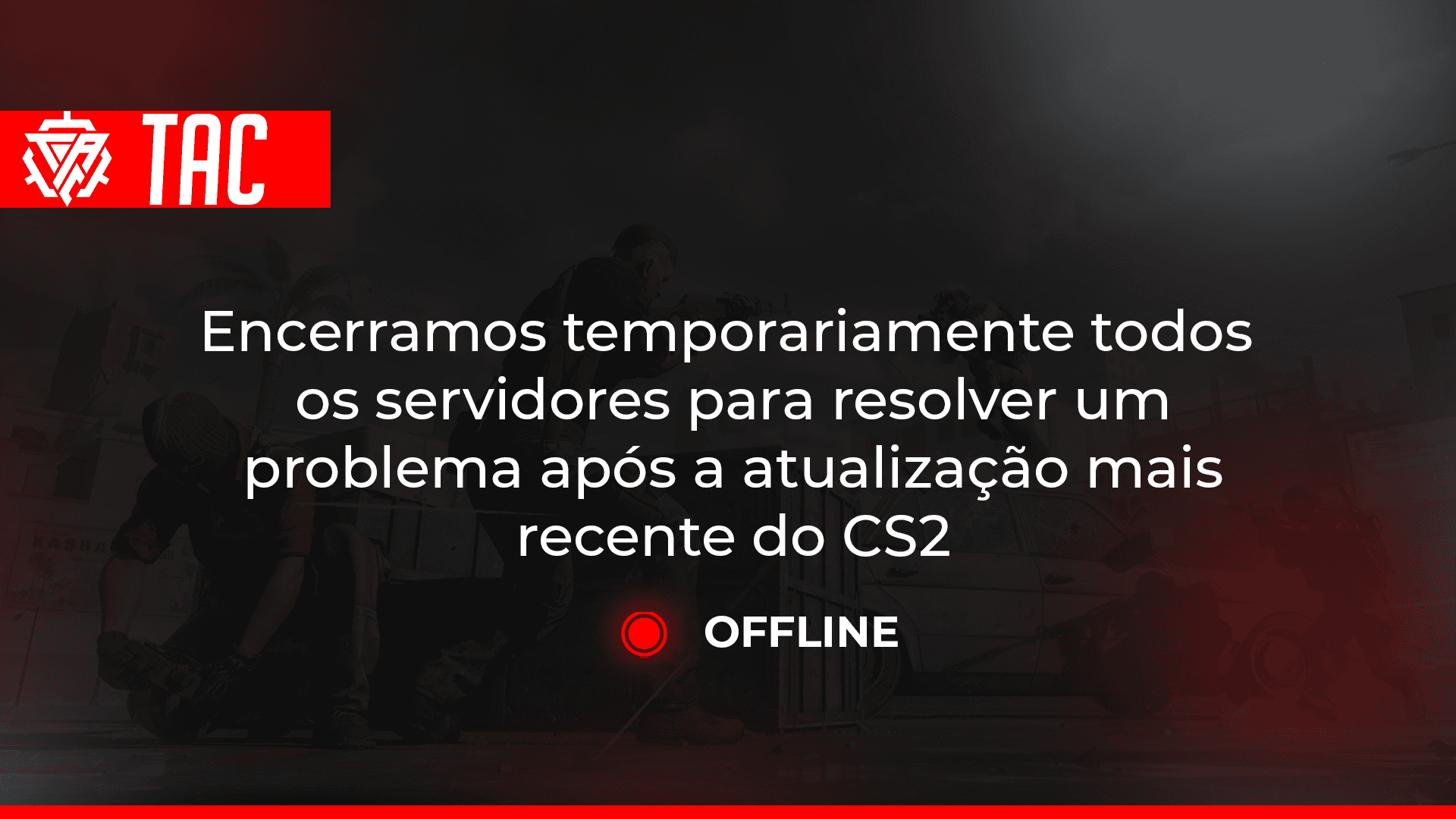 Servidores Temporariamente Offline Após Atualização do CS2